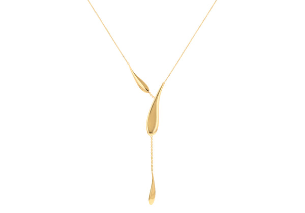 9ct Yellow Gold Teardrops Necklace