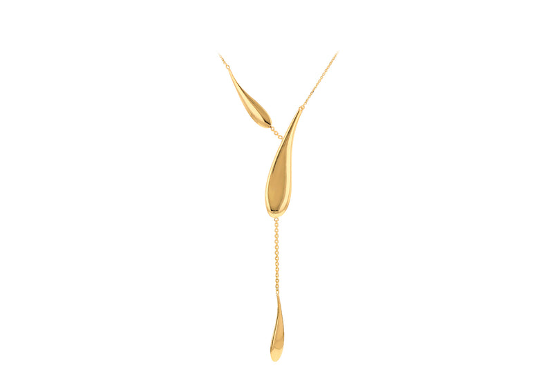 9ct Yellow Gold Teardrops Necklace