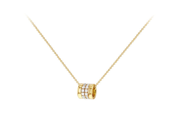 9ct Yellow Gold White Zirconia Ring Necklace