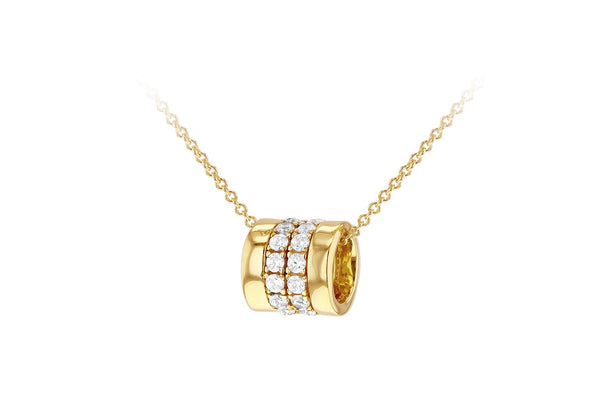 9ct Yellow Gold White Zirconia Ring Necklace