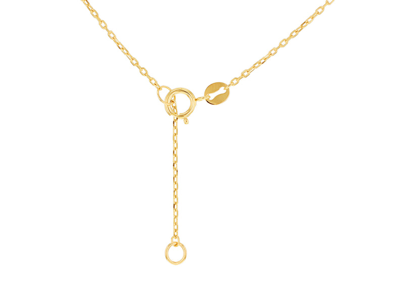 9ct Yellow Gold Malachite Clover Ball Chain Necklace