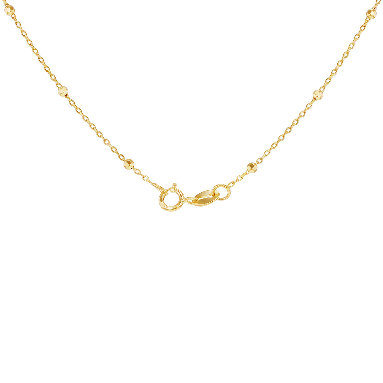 9ct Yellow Gold Clover Adjustable Trace & Ball Chain Necklace