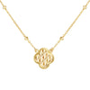9ct Yellow Gold Shimmer Clover Adjustable Trace & Ball Chain Necklace