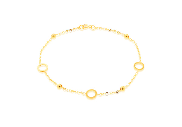 9ct Yellow Gold Ring and Bead Bracelet