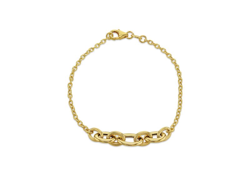 9ct Yellow Gold Rolo Curb Links Bracelet