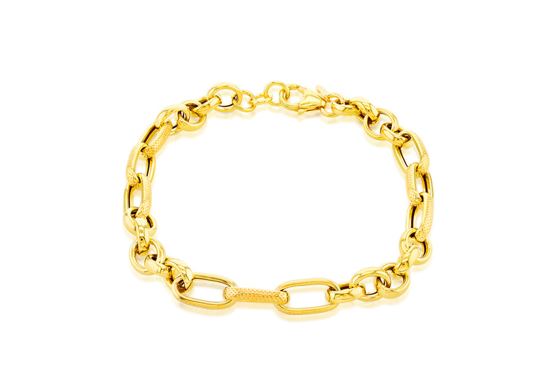 9ct Yellow Gold Belcher Curb Bracelet