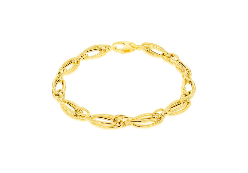 9ct Yellow Gold Oval Twist Curb Chain