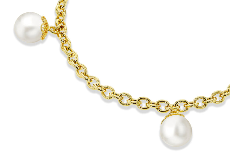 9ct Yellow Gold Freshwater Pearl Drop Bracelet