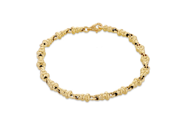 9ct Yellow Gold Dumbbell Bracelet
