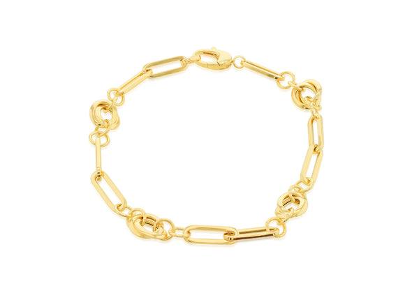 9ct Yellow Gold Knot Paperlinks Bracelet