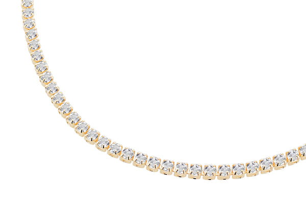 9ct Yellow Gold White Zirconia Tennis Bracelet