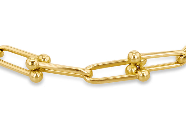 9ct Yellow Gold Horseshoe Paperlinks Bracelet