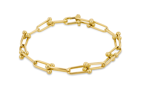 9ct Yellow Gold Horseshoe Paperlinks Bracelet