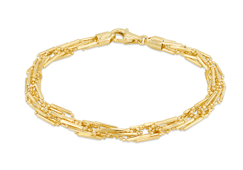 9ct Yellow Gold Prismatic Prince of Wales Ball Bracelet
