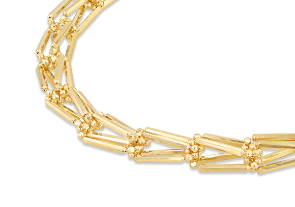 9ct Yellow Gold Weave Ball Bracelet