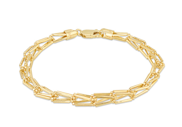 9ct Yellow Gold Weave Ball Bracelet