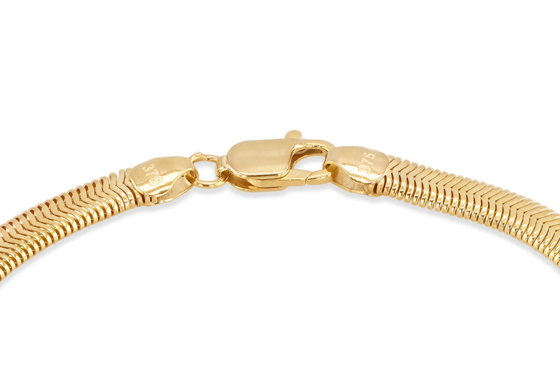 9ct Yellow Gold Flat Snake Chain Bracelet
