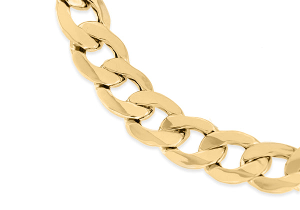 9ct Yellow Gold Six Sided Curb Chain Bracelet