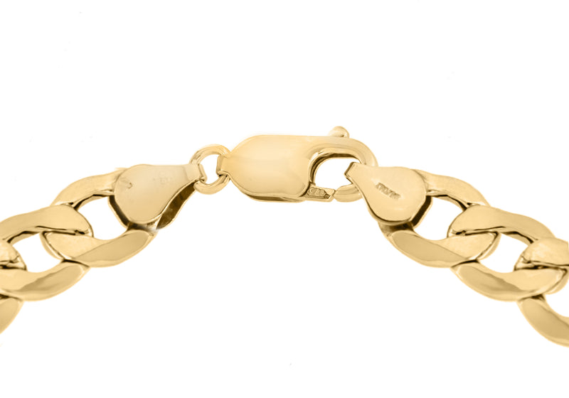 9ct Yellow Gold Six Sided Curb Chain Bracelet