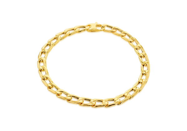 9ct Yellow Gold Shiny Curb Bracelet