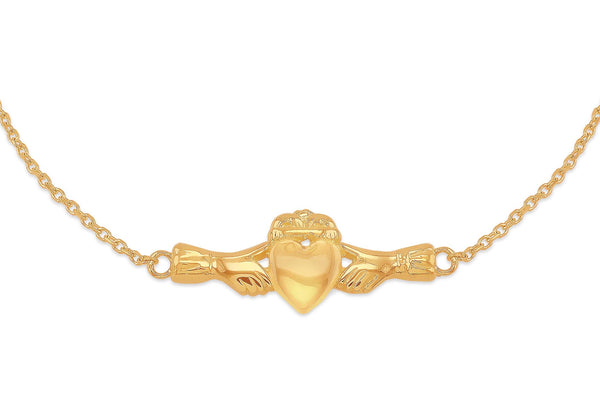 9ct Yellow Gold Claddagh Bracelet