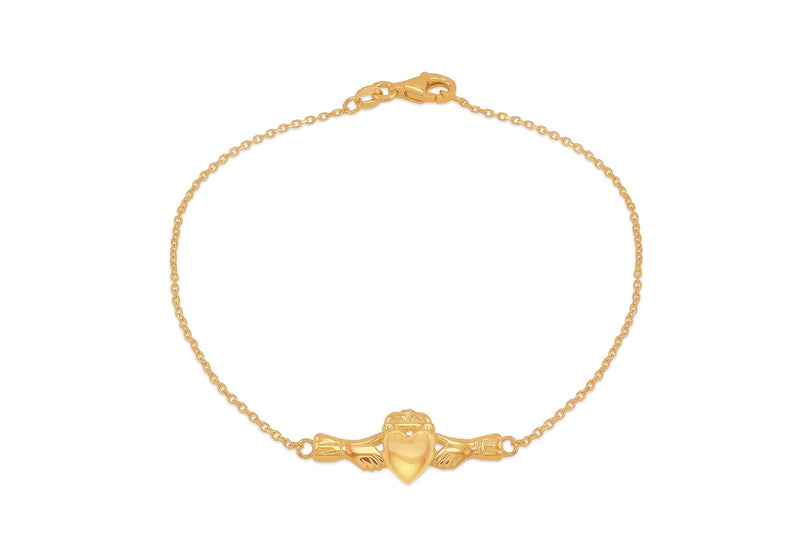9ct Yellow Gold Claddagh Bracelet