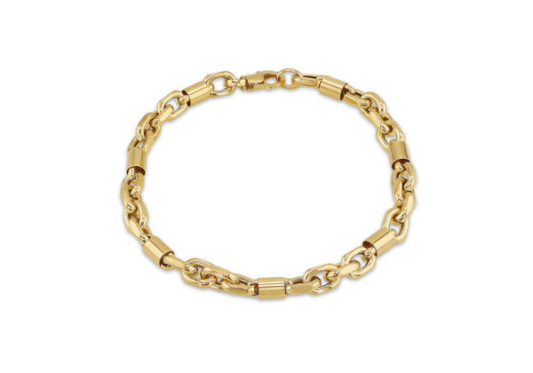 9ct Yellow Gold Belcher Bar Links Bracelet
