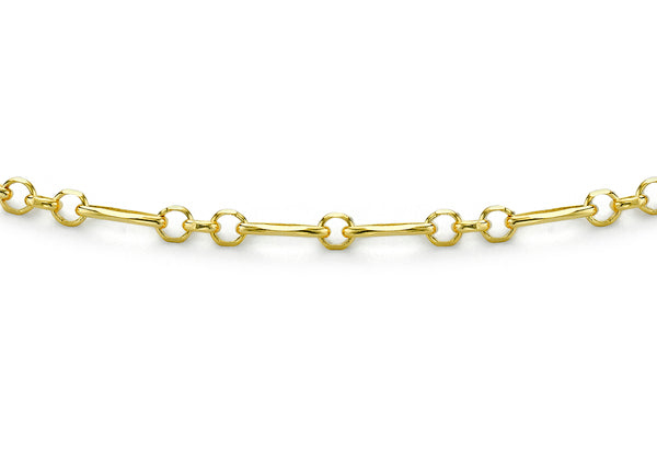9ct Yellow Gold Diamond Cut Figaro Belcher Chain Bracelet