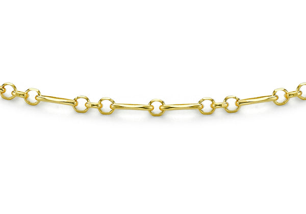 9ct Yellow Gold Diamond Cut Figaro Belcher Chain Bracelet