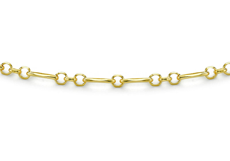 9ct Yellow Gold Diamond Cut Figaro Belcher Chain Bracelet