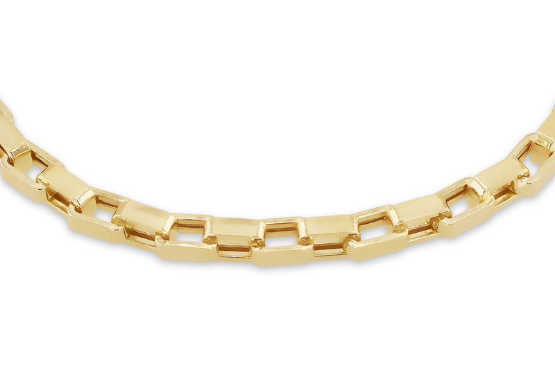 9ct Yellow Gold Square Paper Chain Bracelet
