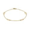 9ct Yellow Gold Geometric Link Station Bracelet