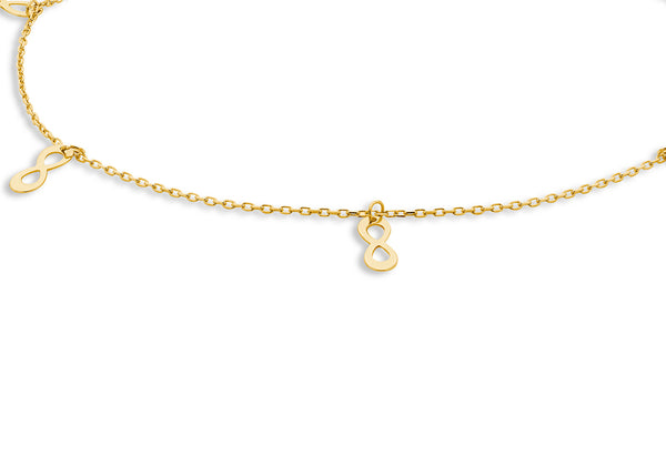 9ct Yellow Gold Infinity Links Bracelet