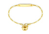 9ct Yellow Gold Figaro Heart Padlock ID Bracelet