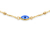 9ct Yellow Gold Evil Eye Ball Chain Bracelet