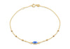 9ct Yellow Gold Evil Eye Ball Chain Bracelet