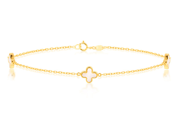 9ct Yellow Gold Mother of Pearl Petals Bracelet