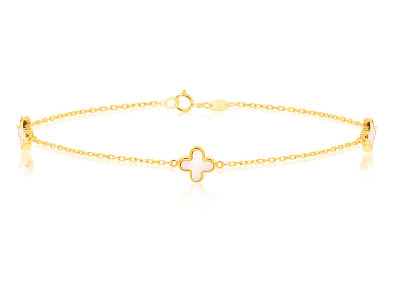 9ct Yellow Gold Mother of Pearl Petals Bracelet