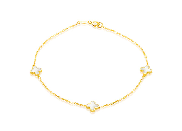 9ct Yellow Gold Mother of Pearl Petals Bracelet