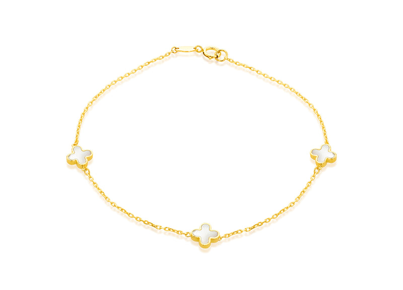 9ct Yellow Gold Mother of Pearl Petals Bracelet