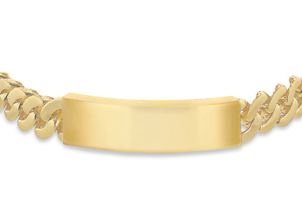 9ct Yellow Gold Hex Chain ID Bracelet
