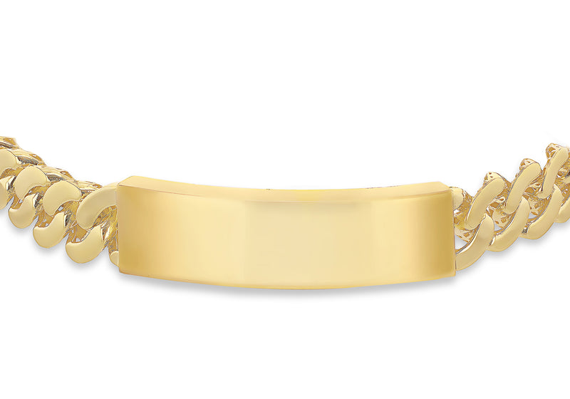 9ct Yellow Gold Hex Chain ID Bracelet