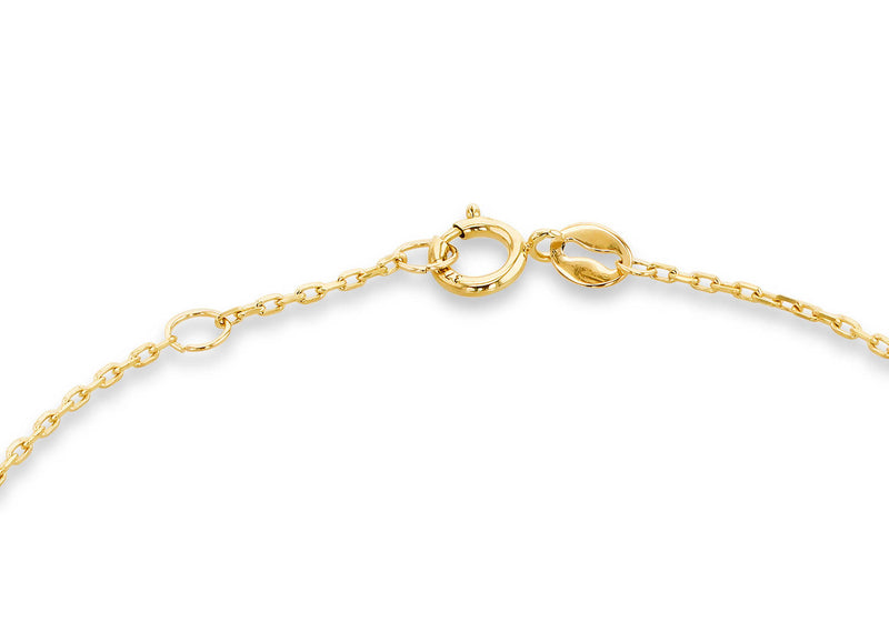 9ct Yellow Gold Malachite Clover Ball Bracelet