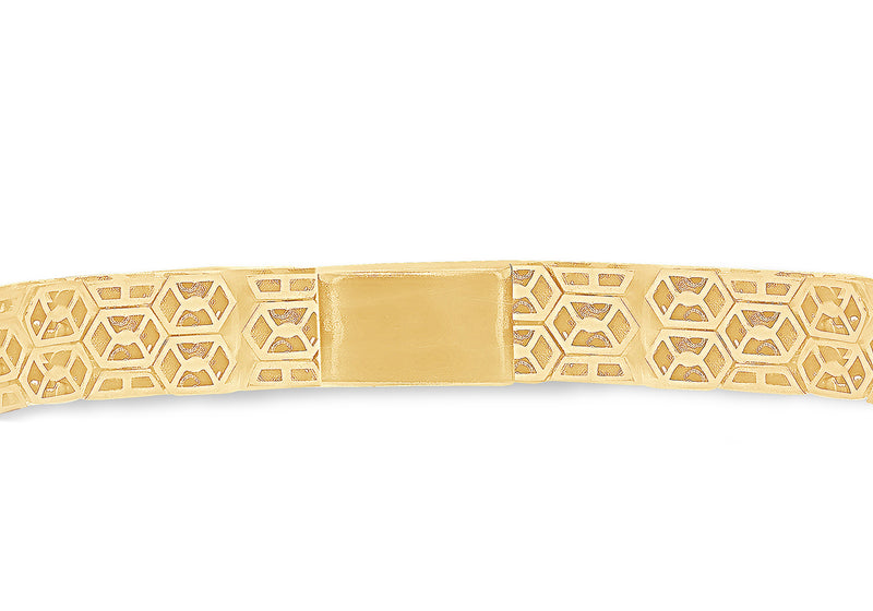 9ct Yellow Gold Honeycomb Links Bracelet