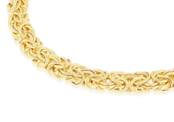 9ct Yellow Gold Domed Byzantine Bracelet