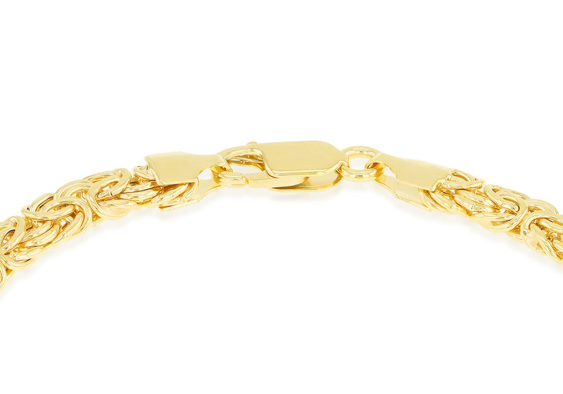 9ct Yellow Gold Domed Byzantine Bracelet