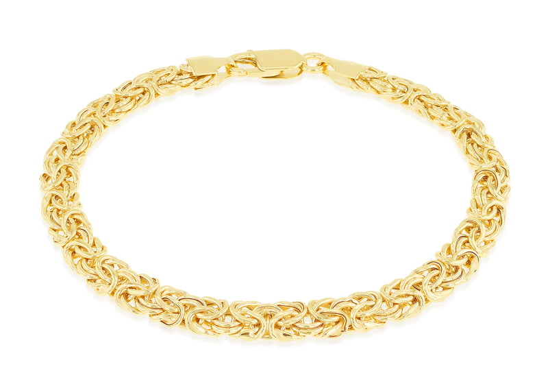 9ct Yellow Gold Domed Byzantine Bracelet