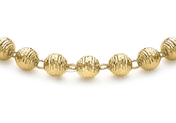 9ct Yellow Gold Faceted Balls Bracelet