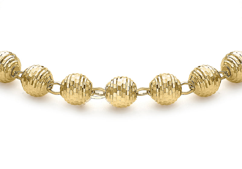 9ct Yellow Gold Faceted Balls Bracelet