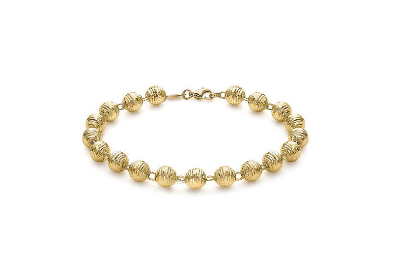 9ct Yellow Gold Faceted Balls Bracelet